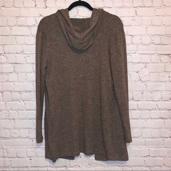 🇺🇸 Freeloader Brown Open Front Hooded Cardigan - Picture 4 of 6